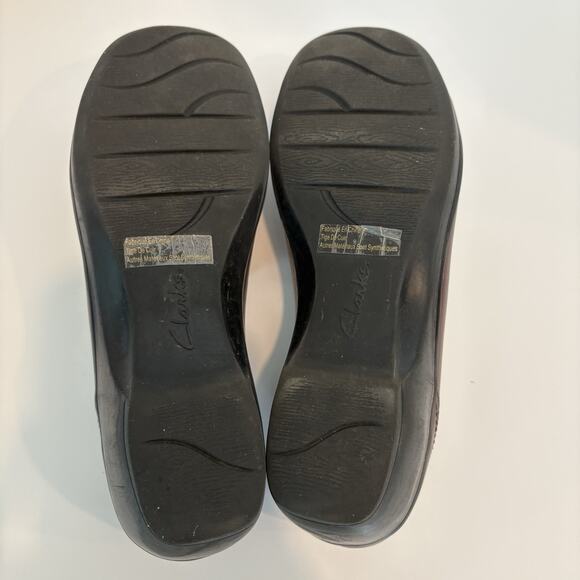 CLARKS Bendables Leather Slip On Shoes Size 9M Brown Wedge Comfort 38630 - Picture 7 of 8